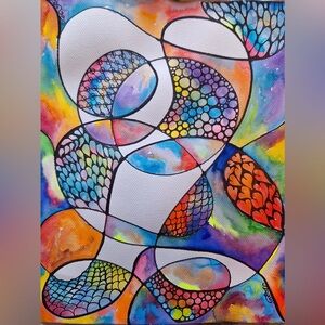 Mostly Circular Logic, an original watercolor.